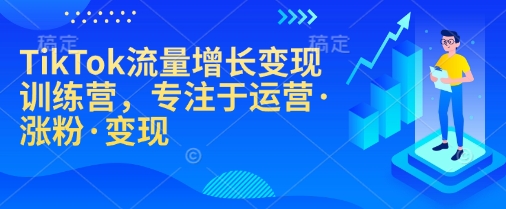 TikTok流量增长变现训练营，专注于运营·涨粉·变现-枫客网创